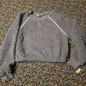 Madden Girl Soft Blue Sherpa Sweater